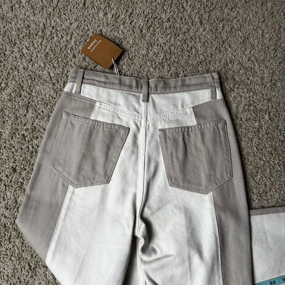 Reformation Cynthia Tonal Reworked High Rise Straight Leg Jeans NWT Size 26 - Picture 7 of 8